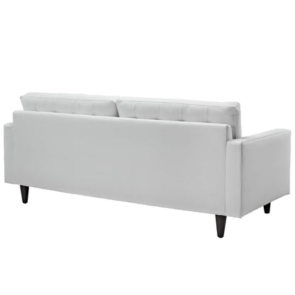 home office desk chairs | CasaFoyer Empress Tufted Button Sofa | Complete & Harmonious Furnishing | Luxurious Cushions | Regal Armrests | Solid Wood Legs | Bonded Leather Upholstery | White | casafoyer.myshopify.com