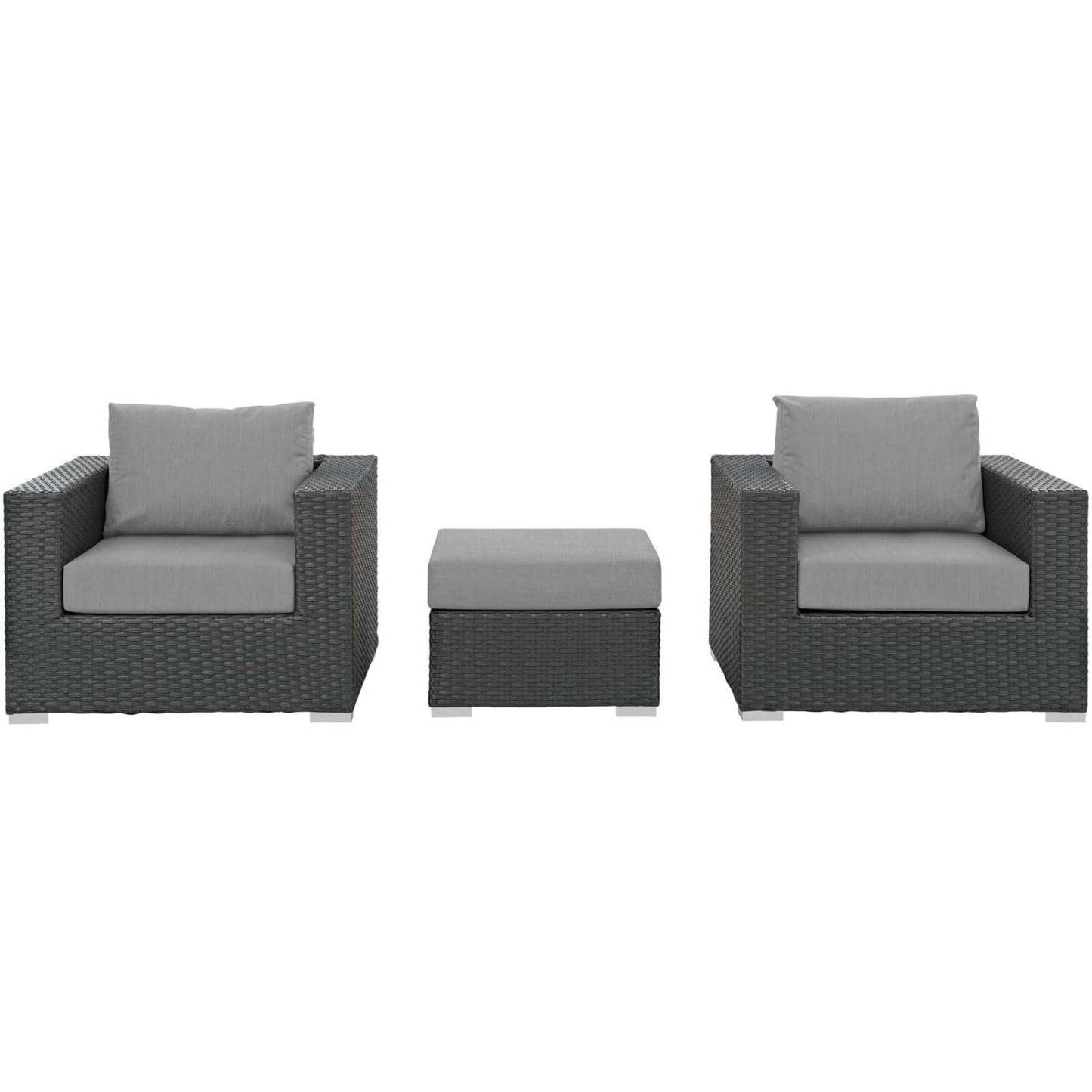 kitchen and dining room sets | CasaFoyer Sojourn Outdoor Patio Furniture Set | Ottoman & Armchairs | Sunbrella Cushions | UV Protection | Powder-Coated Aluminum Frame | casafoyer.myshopify.com