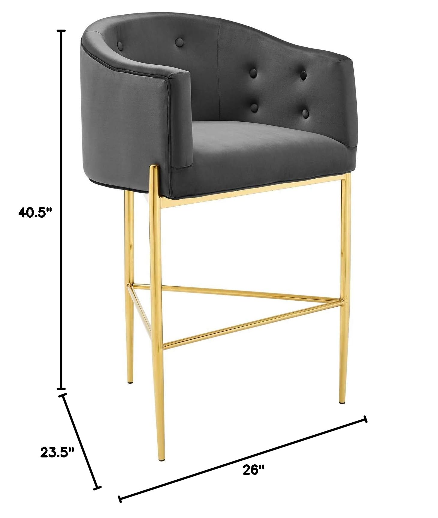 barstools | CasaFoyer Savour Tufted Performance Velvet Bar Stool | Sophisticated & Luxurious | Stain-Resistant Velvet | Comfortable Foam Padding | Sleek Chrome Gold Frame | 300 lbs Capacity | 29 Seat Height | casafoyer.myshopify.com