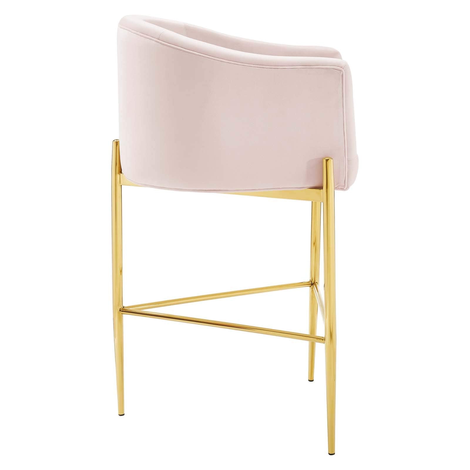 barstools | CasaFoyer Savour Tufted Performance Velvet Bar Stool Set of 2 | Luxury Design | Stain-Resistant | Comfortable Seating | Chrome Gold Frame | 29 Seat Height | Pink | casafoyer.myshopify.com
