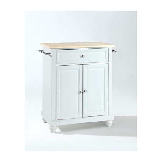 Kitchen Storage | Solid Hardwood Kitchen Island | Elegant Raised Panel Doors | Deep Drawer | Ample Storage | White Finish | casafoyer.myshopify.com