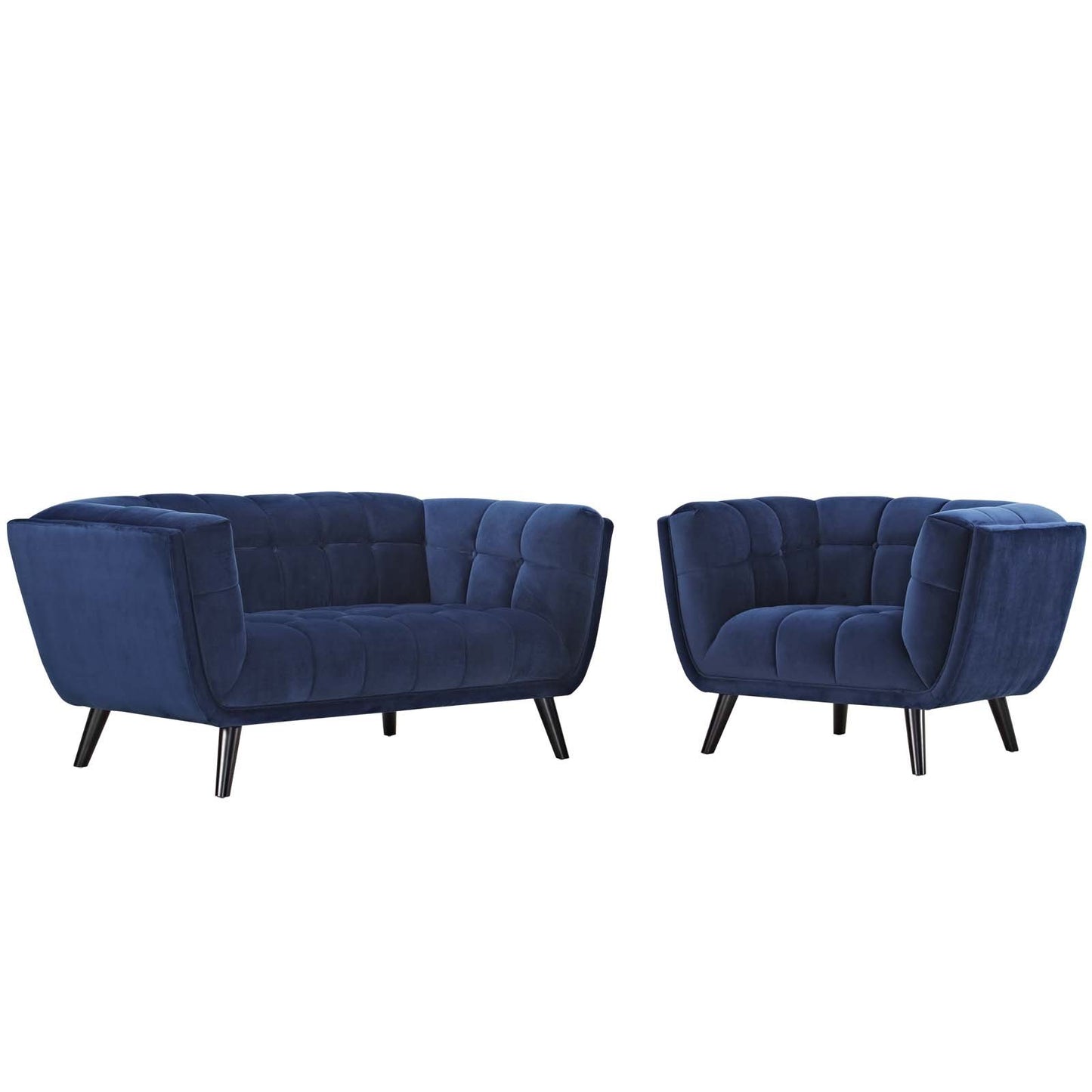 kitchen and dining room sets | CasaFoyer Bestow Performance Velvet Living Room Set | Luxurious | Stain-Resistant | Button Tufted | Comfortable | Black Wood Legs | Non-Marking Foot Caps | Generous Seating Space | Mid-Century Modern Farmhouse | 2 Piece Set | casafoyer.myshopify.com