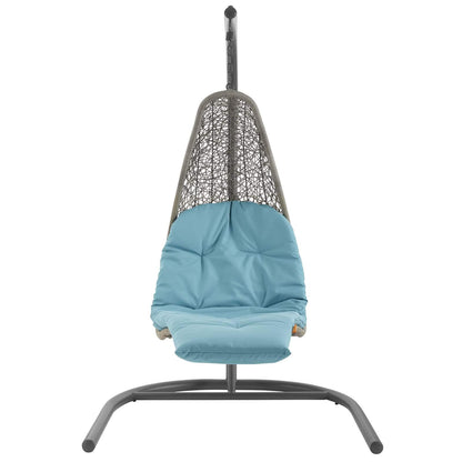 executive chairs | CasaFoyer Outdoor Patio Hanging Chaise Lounge Swing Chair | Stylish & Comfortable All-Weather Lounger | Light Gray & Tan Weave | 264 lbs Weight Capacity | casafoyer.myshopify.com