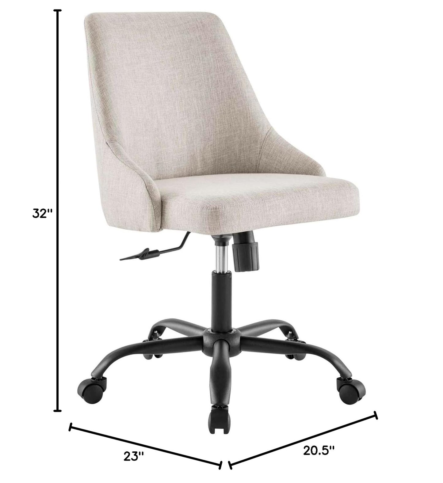 home office desk chairs | CasaFoyer Designate Upholstered Office Chair | Modern Style | Sleek Design | Comfortable Padding | Swivel & Height Adjustable | Black Beige | casafoyer.myshopify.com