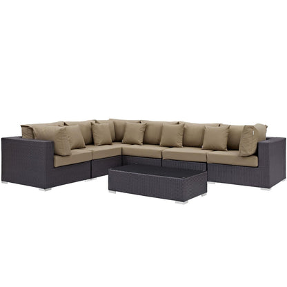 kitchen and dining room sets | CasaFoyer Convene Outdoor Sectional Sofa Set | Durable Rattan Weave | All-Weather Cushions | Versatile & Spacious Patio Furniture | Espresso Mocha | casafoyer.myshopify.com