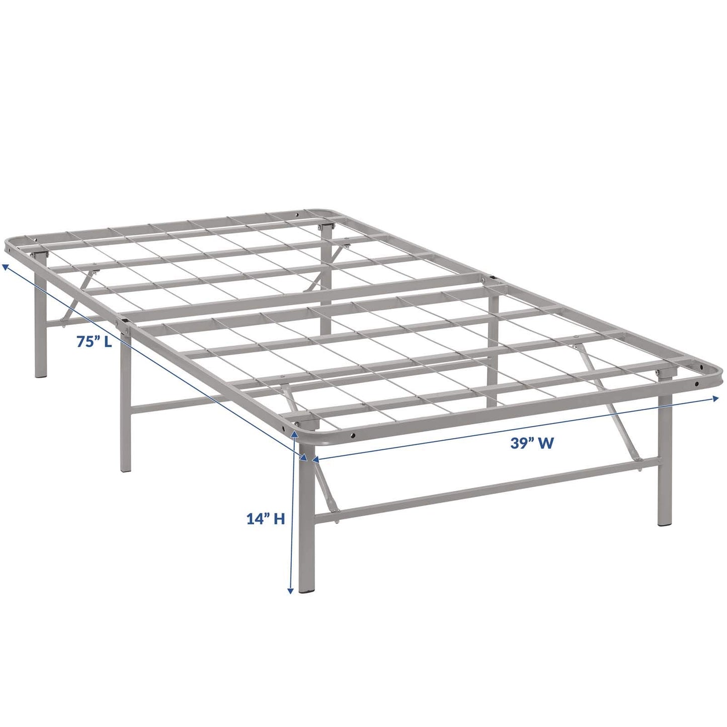 Bed | CasaFoyer Horizon Metal Bed Frame | Durable Stainless Steel | 14 Clearance | 1300 lbs Weight Capacity | Foldable | No Box Spring Needed | Non-Marking Foot Caps | Compatible with Memory Foam, Spring, Latex, Hybrids | Twin Size | casafoyer.myshopify.com