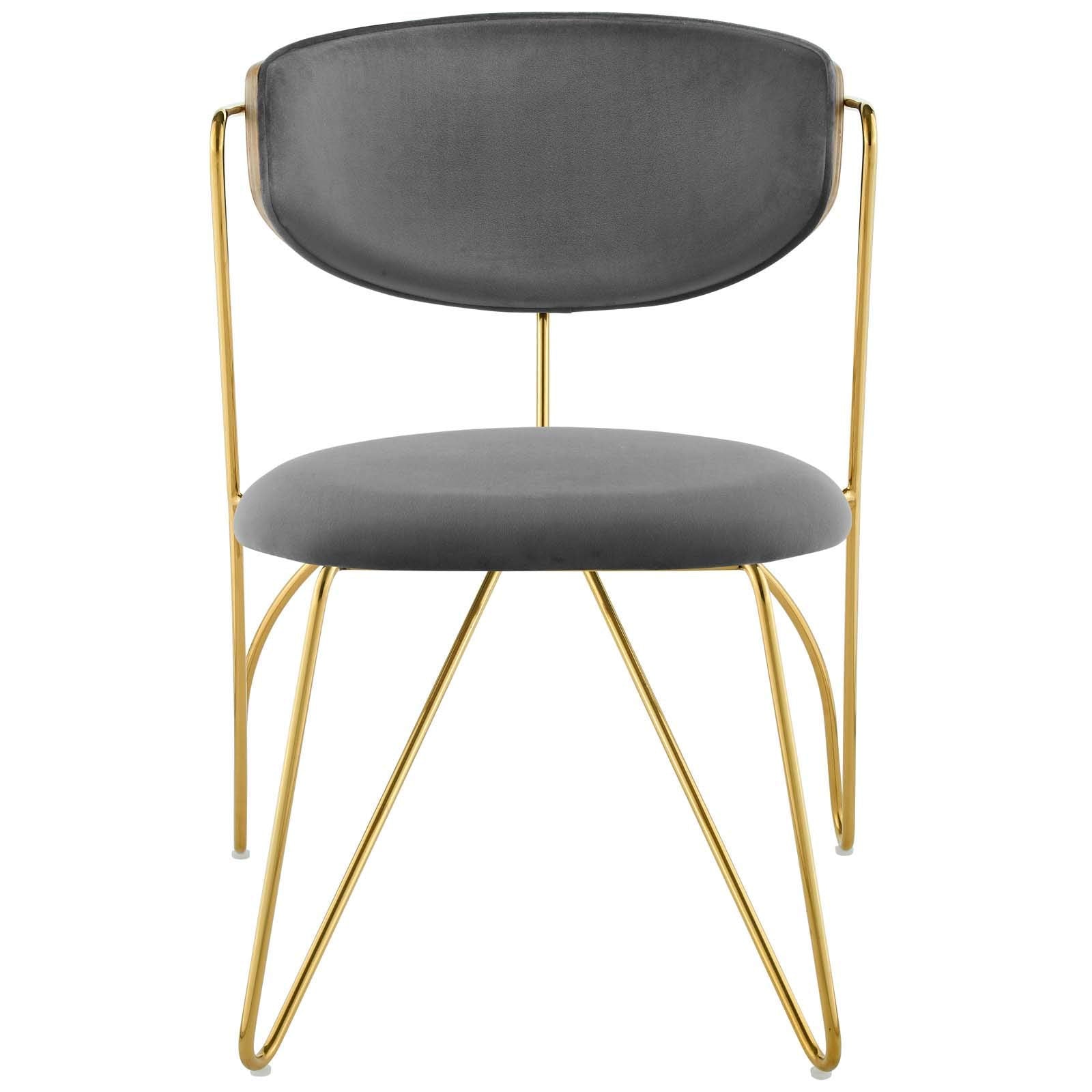 home office desk chairs | CasaFoyer Prevail Performance Velvet Mid-Century Dining Chair | Vintage Glamour with Modern Industrial Accents | Ergonomic Design | Stain-Resistant | Gold Gray | casafoyer.myshopify.com