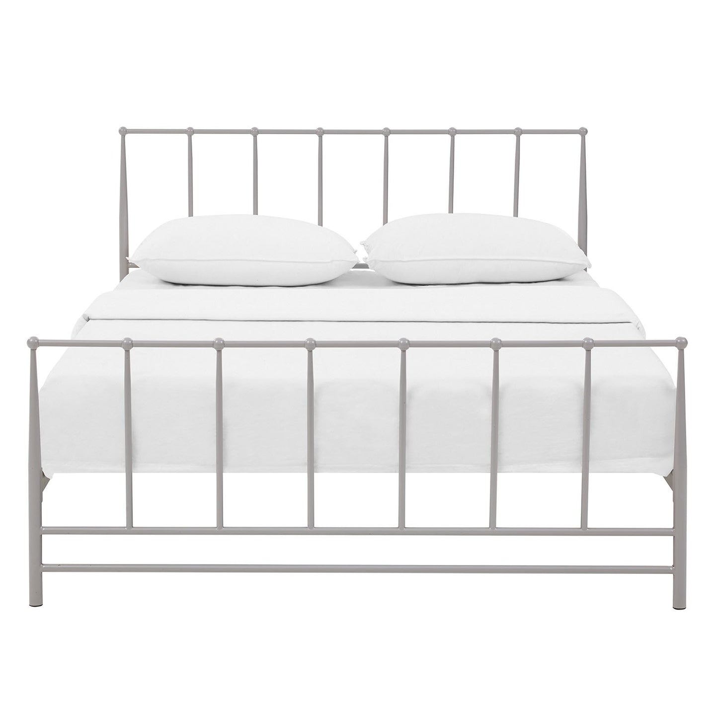 Bed | CasaFoyer Estate Platform Bed | Tranquil & Sturdy Coated Steel Frame | Non-Marking Foot Caps | Supports Memory Foam, Spring, Latex & Hybrid Mattresses | 1300 lbs Weight Capacity | Gray, King Size | casafoyer.myshopify.com