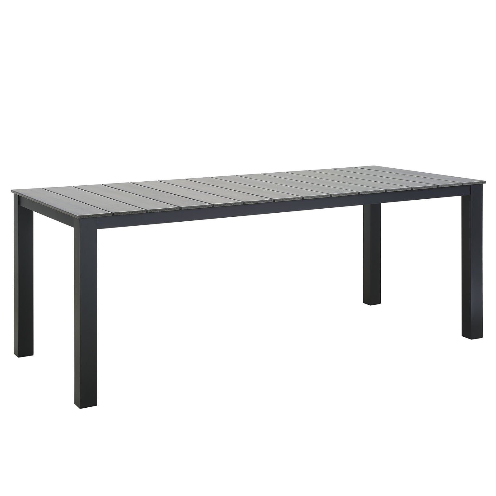 Dining Table | Maine Outdoor Collection | 80 Dining Table | Synthetic Wood Grain Plank Boards | Powder-Coated Aluminum Frame | Ideal for Outdoor Dining | casafoyer.myshopify.com