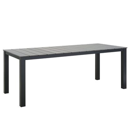 Dining Table | Maine Outdoor Collection | 80 Dining Table | Synthetic Wood Grain Plank Boards | Powder-Coated Aluminum Frame | Ideal for Outdoor Dining | casafoyer.myshopify.com