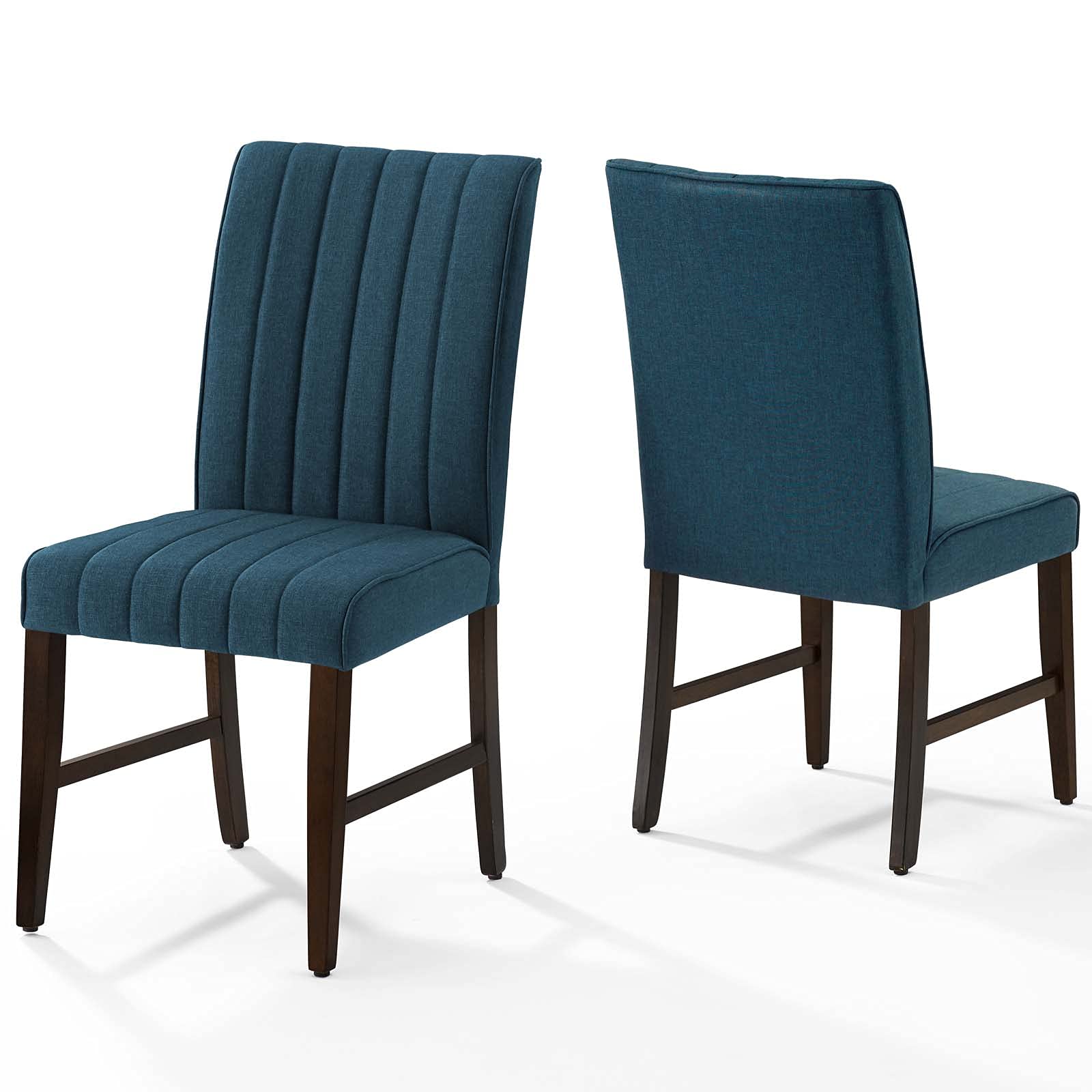 home office desk chairs | CasaFoyer Motivate Parsons Dining Side Chair Set of 2 | Elegant Blue Upholstered Fabric | Channel Tufting | Solid Wood Frame | Non-Marking Foot Caps | 331 lb Weight Capacity | casafoyer.myshopify.com