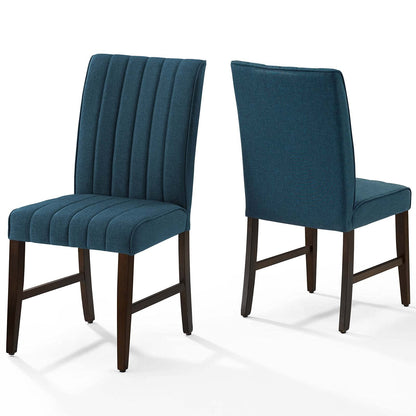 home office desk chairs | CasaFoyer Motivate Parsons Dining Side Chair Set of 2 | Elegant Blue Upholstered Fabric | Channel Tufting | Solid Wood Frame | Non-Marking Foot Caps | 331 lb Weight Capacity | casafoyer.myshopify.com