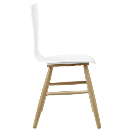 home office desk chairs | CasaFoyer Cascade Dining Chair Set of 4 | Mid-Century Modern Design | Contoured Seat | Beechwood Legs | 331lb Weight Capacity | White | casafoyer.myshopify.com