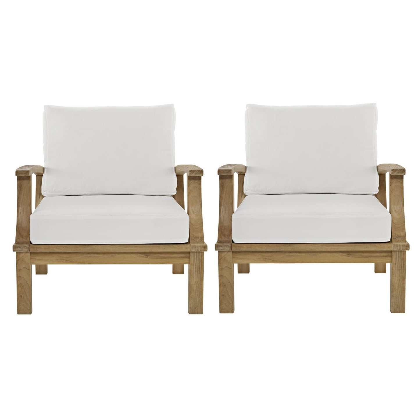 Patio Furniture Sets | Marina Teak Wood Outdoor Patio Furniture Sofa Sectional Set | Luxury, Durable, All-Weather | Includes 2 Armchairs | casafoyer.myshopify.com