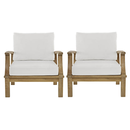 Patio Furniture Sets | Marina Teak Wood Outdoor Patio Furniture Sofa Sectional Set | Luxury, Durable, All-Weather | Includes 2 Armchairs | casafoyer.myshopify.com