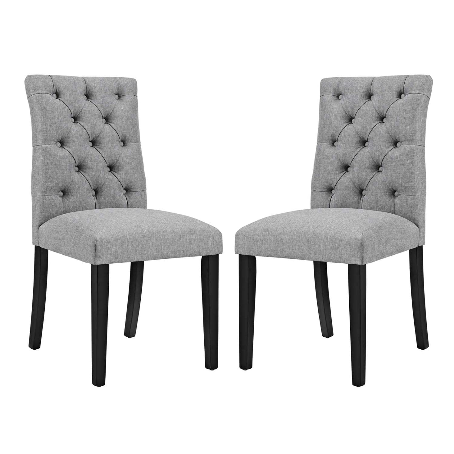 home office desk chairs | CasaFoyer Duchess Dining Chair Set | Sophisticated & Elegant | Tufted Button Back | Plush Foam Padding | Fine Fabric Upholstery | Sturdy Wood Legs | Set of 2 | casafoyer.myshopify.com