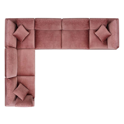 sofas | CasaFoyer Commix Luxurious Sectional Sofa | Plush Comfort | Stain-Resistant Velvet | Solid Wood Construction | Duck Down Cushions | 6-Piece Set | casafoyer.myshopify.com