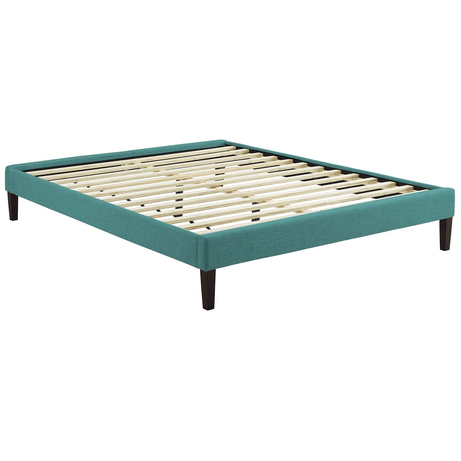 Bed | CasaFoyer  Tessie Platform Bed | Solid Wood Frame | Polyester Upholstery | Tapered Legs | No Box Spring Needed | Memory Foam Compatible | Multiple Headboard Options | casafoyer.myshopify.com