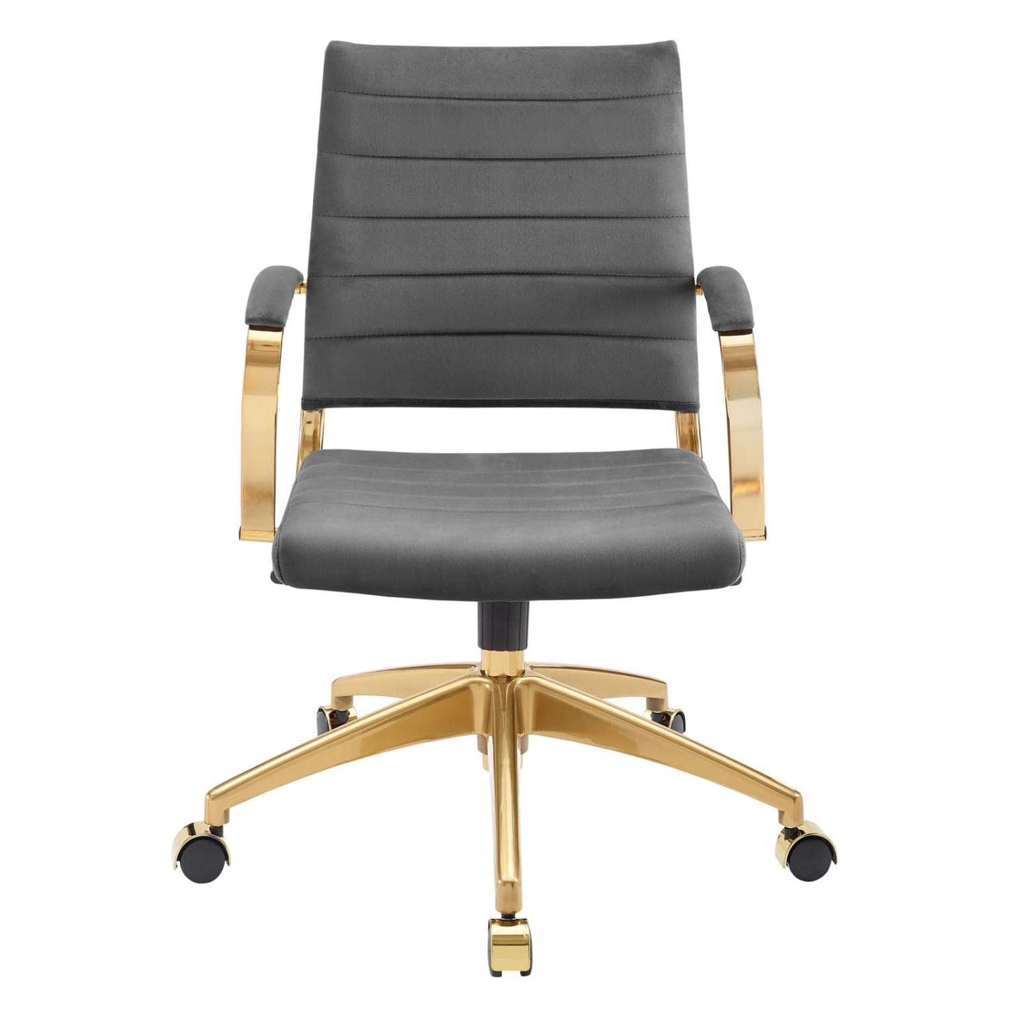 home office desk chairs | CasaFoyer Jive Mid Back Office Chair | Stylish & Functional | Ribbed Velvet Back | Stain-Resistant Performance Velvet | 90-Degree Wrist Angling | Chrome-Plated Aluminum Base | Easy Mobility | Tension Knob & Tilt Lock | Modern Office Design | Gray | casafoyer.myshopify.com