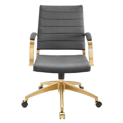 home office desk chairs | CasaFoyer Jive Mid Back Office Chair | Stylish & Functional | Ribbed Velvet Back | Stain-Resistant Performance Velvet | 90-Degree Wrist Angling | Chrome-Plated Aluminum Base | Easy Mobility | Tension Knob & Tilt Lock | Modern Office Design | Gray | casafoyer.myshopify.com