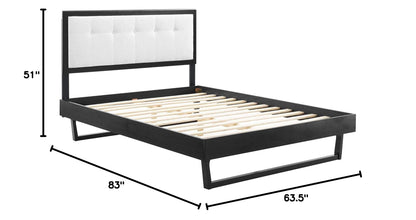 bed frames | CasaFoyer Willow Tufted Wood Queen Platform Bed | Contemporary Charm | Mid-Century Inspired | Durable Construction | Wood Slat Support System | Easy Assembly | Black White | casafoyer.myshopify.com