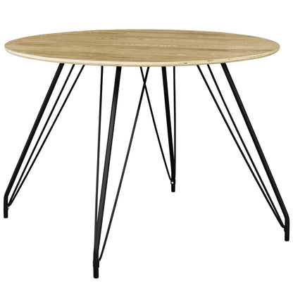 childrens table and chair sets | CasaFoyer Satellite Dining Table | Mid-Century Design | Circular MDF Top | Matte Coating | Black Hairpin Legs | Non-Marking Foot Caps | Versatile & Stylish | casafoyer.myshopify.com