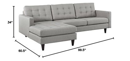 sofas | CasaFoyer Empress Left-Arm Sectional Sofa | Luxurious Design | Tufted Buttons | Plush Cushions | Noble Armrests | Solid Wood Legs | Floor-Protecting Glides | Lavish Upholstery | casafoyer.myshopify.com