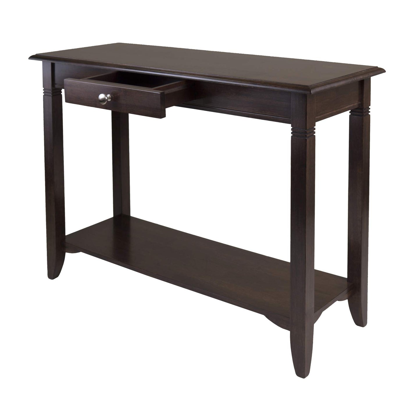 TABLE | Ergode  Wood Nolan End Table | Stylish & Durable Console Table | Storage Shelf | Cappuccino Finish | Solid Wood & Composite Materials | Easy Assembly | 40 W x 15.98 D x 30 H | 34.5 lbs | casafoyer.myshopify.com