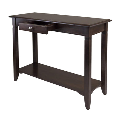 TABLE | Ergode  Wood Nolan End Table | Stylish & Durable Console Table | Storage Shelf | Cappuccino Finish | Solid Wood & Composite Materials | Easy Assembly | 40 W x 15.98 D x 30 H | 34.5 lbs | casafoyer.myshopify.com