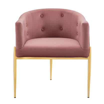 home office desk chairs | CasaFoyer Savour Tufted Performance Velvet Accent Armchair | Elegant & Practical | Stain-Resistant Velvet | Comfortable Foam Padding | Chrome Gold Legs | 300 lbs Weight Capacity | Ideal for Living Room, Dining Room, Bedroom, or Office | Includes One Chair | casafoyer.myshopify.com
