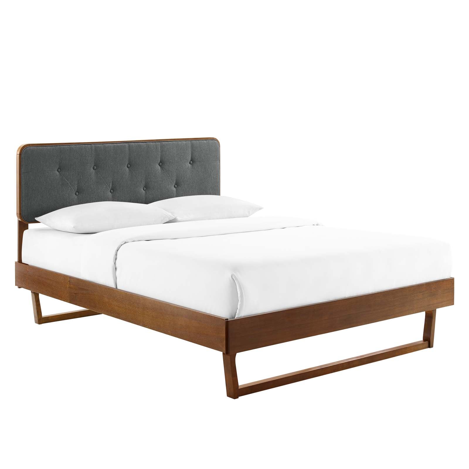 bed frames | CasaFoyer Bridgette Tufted Wood King Platform Bed | Modern Design with Retro Details | Organic Aesthetics | Sturdy & Long-Lasting | No Box Spring Needed | Assembly Required | 601 lbs Weight Capacity | casafoyer.myshopify.com
