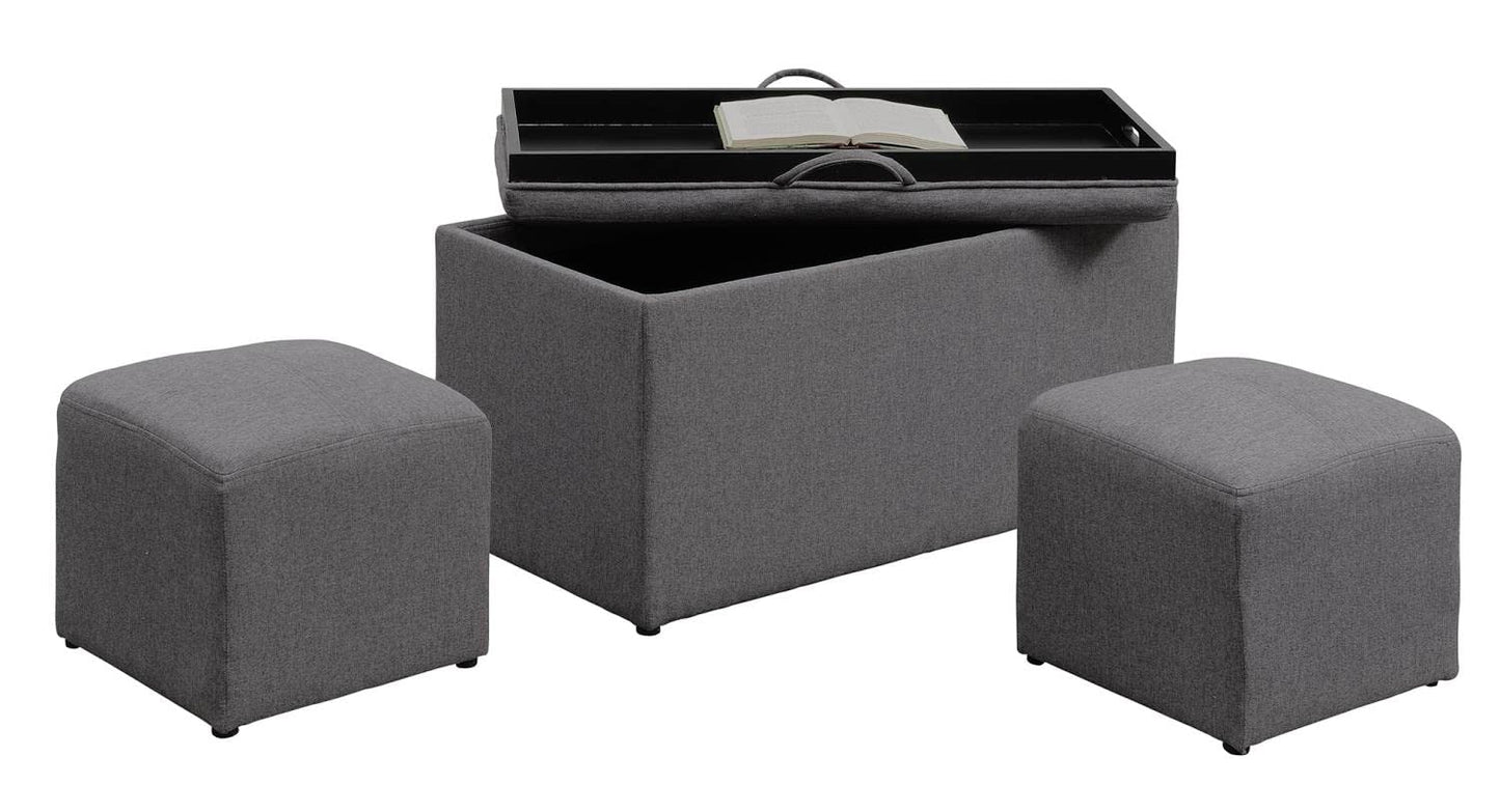 Sofa & chair Sets | Designs4Comfort Sheridan Storage Bench | Reversible Tray | 2 Side Ottomans | Ample Storage | Comfortable Seating | Hardwood Serving Trays | Functional & Stylish | casafoyer.myshopify.com