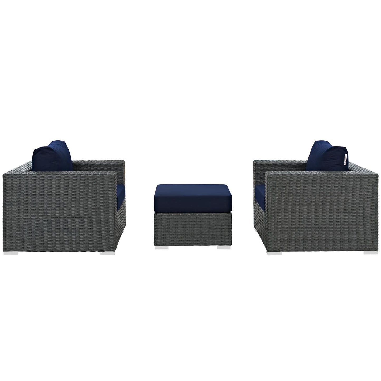 Patio Furniture Sets | Sojourn Outdoor Patio Furniture Set | Ottoman & Armchairs | Sunbrella Cushions | UV Protection | Aluminum Frame | casafoyer.myshopify.com