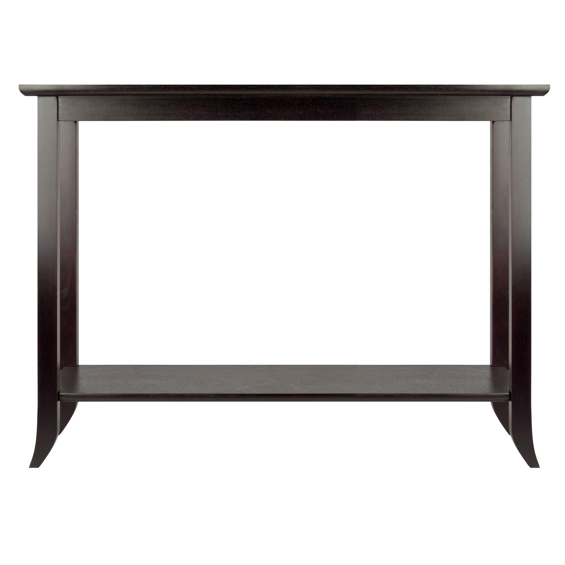 TABLE | Ergode Genoa Rectangular Console Hall Table | Glass Inset & Shelf | 40W x 16.34D x 30H | Dark Espresso Finish | casafoyer.myshopify.com