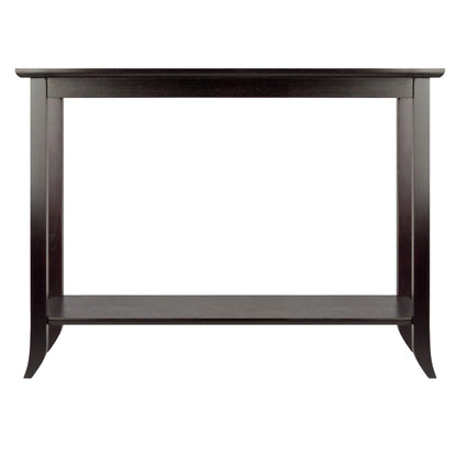 TABLE | Ergode Genoa Rectangular Console Hall Table | Glass Inset & Shelf | 40W x 16.34D x 30H | Dark Espresso Finish | casafoyer.myshopify.com