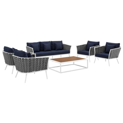 kitchen and dining room sets | CasaFoyer Stance Outdoor Collection | Modern Design | Aluminum Frame | Waterproof Cushions | Includes 4 Armchairs, Coffee Table, and Sofa | Durable & Stylish | casafoyer.myshopify.com