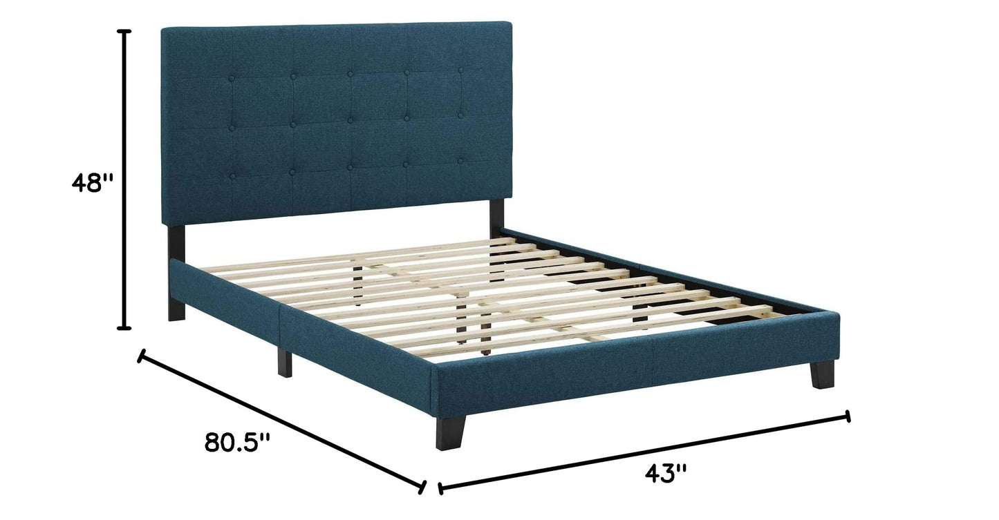 Bed | CasaFoyer Melanie Twin Platform Bed | Chic Elegance | Button Tufting | Sturdy Wood Frame | No Box Spring | Suitable for Various Mattresses | Sleek Design | casafoyer.myshopify.com