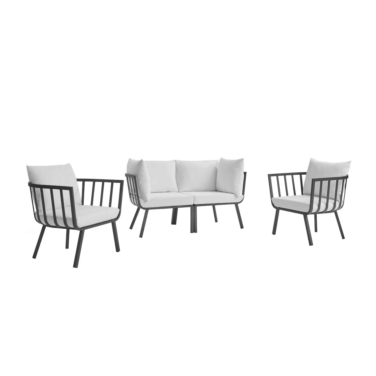 kitchen and dining room sets | CasaFoyer Riverside Outdoor Patio Aluminum Loveseat Set | Coastal Style | UV-Resistant Cushions | Powder-Coated Frame | Perfect for Patio, Backyard, Balcony | 4 Piece Set | casafoyer.myshopify.com