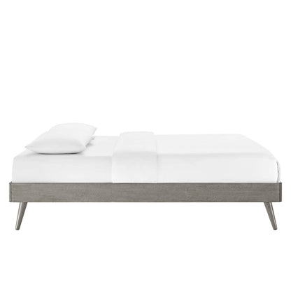 Bed | CasaFoyer Margo Twin Platform Bed | Mid-Century Design | Natural Aesthetic | Various Headboard Options | Sturdy Wood Construction | No Box Spring Needed | Easy Assembly | Gray | casafoyer.myshopify.com