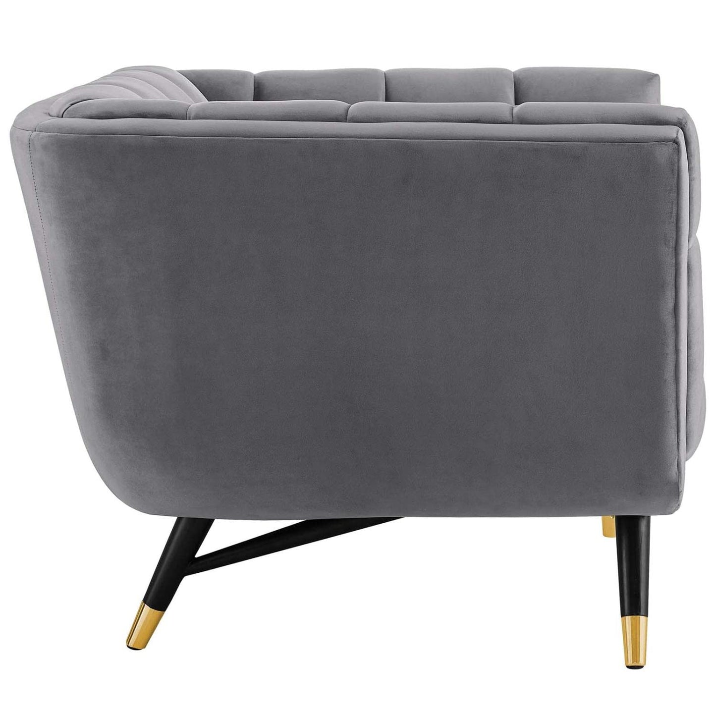 home office desk chairs | CasaFoyer Dept Performance Velvet Armchair | Chic, Contemporary, and Mid-Century Modern Design | Stain-Resistant Upholstery | Plush Comfort | Elegant Tufting | Splayed Black Birchwood Frame with Gold Metal Accents | 331 lbs Weight Capacity | casafoyer.myshopify.com