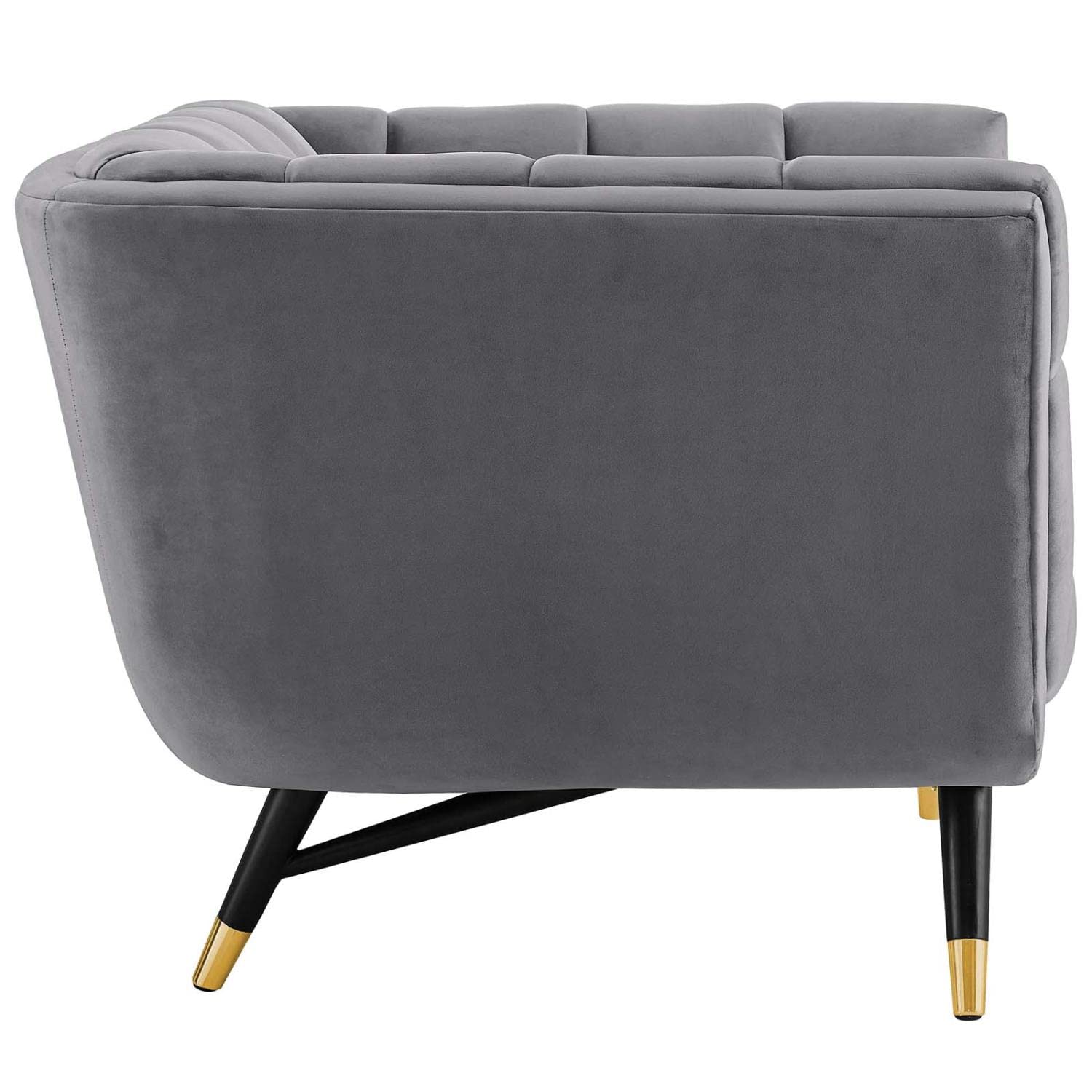 home office desk chairs | CasaFoyer Dept Performance Velvet Armchair | Chic, Contemporary, and Mid-Century Modern Design | Stain-Resistant Upholstery | Plush Comfort | Elegant Tufting | Splayed Black Birchwood Frame with Gold Metal Accents | 331 lbs Weight Capacity | casafoyer.myshopify.com