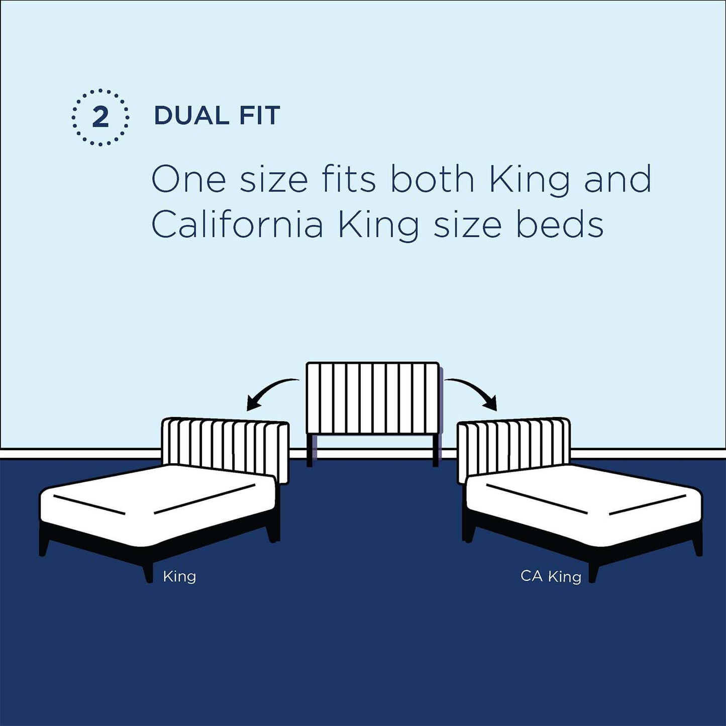 Bed | CasaFoyer Rebecca King/California King Channel Tufted Performance Velvet Upholstered Headboard | Elegant, Stain-Resistant, Adjustable | Navy | casafoyer.myshopify.com