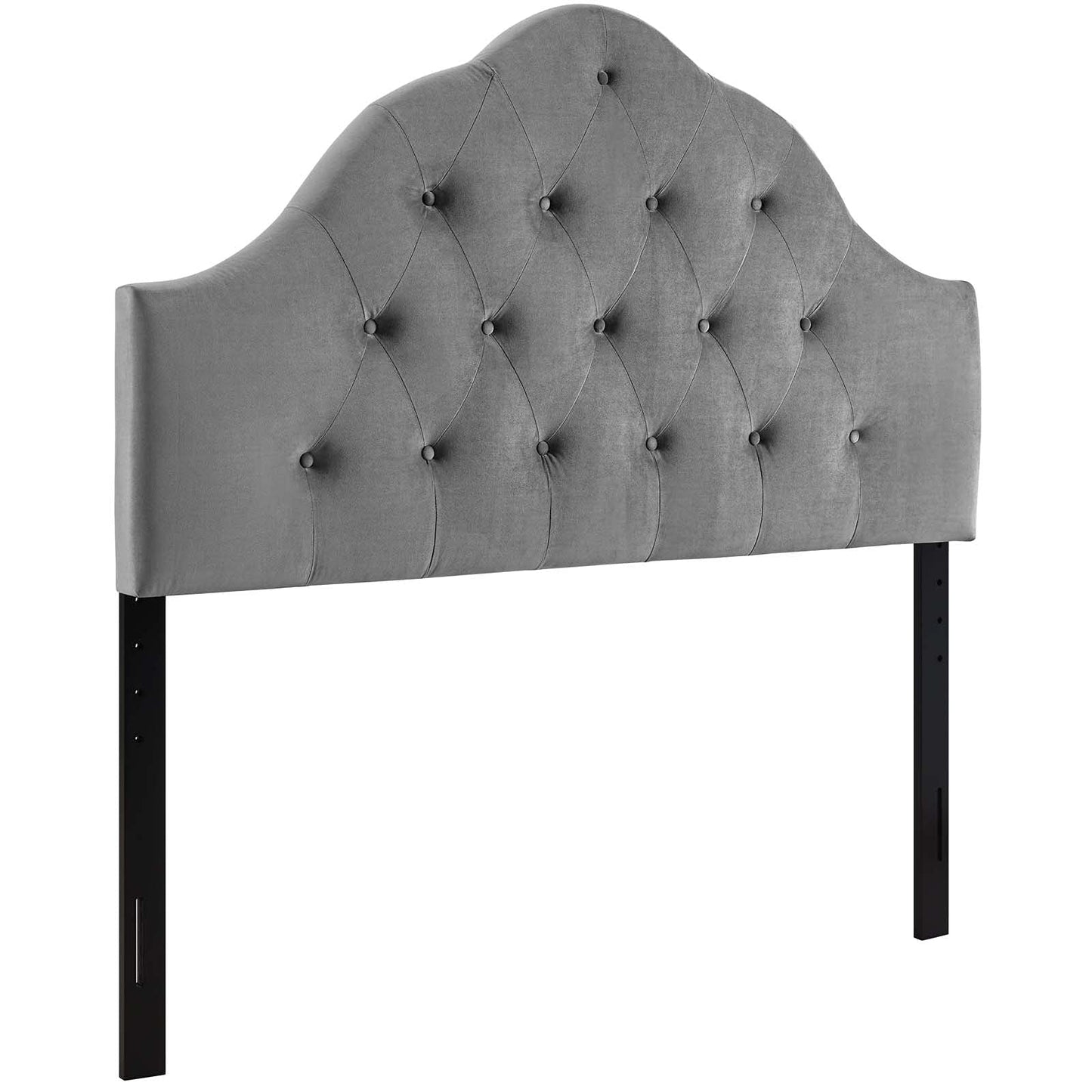 headboards | CasaFoyer Sovereign Performance Velvet Full Headboard | Elegant Curves | Plush Velvet Upholstery | Adjustable Height | Perfect for Teens, Guests, Dorms | Gray | casafoyer.myshopify.com