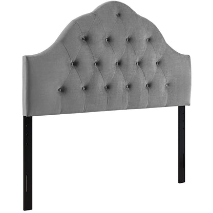 headboards | CasaFoyer Sovereign Performance Velvet Full Headboard | Elegant Curves | Plush Velvet Upholstery | Adjustable Height | Perfect for Teens, Guests, Dorms | Gray | casafoyer.myshopify.com