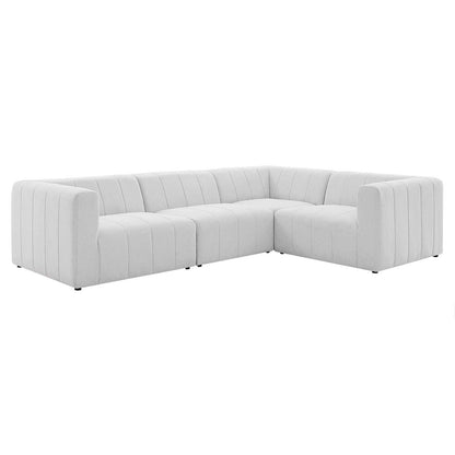 kitchen and dining room sets | CasaFoyer Bartlett Upholstered Fabric 4-Piece Sectional Sofa | Retro Modern Style | Dense Foam Padding | Solid Wood Frame | Modular Connectors | Non-Marking Foot Caps | Ivory | casafoyer.myshopify.com