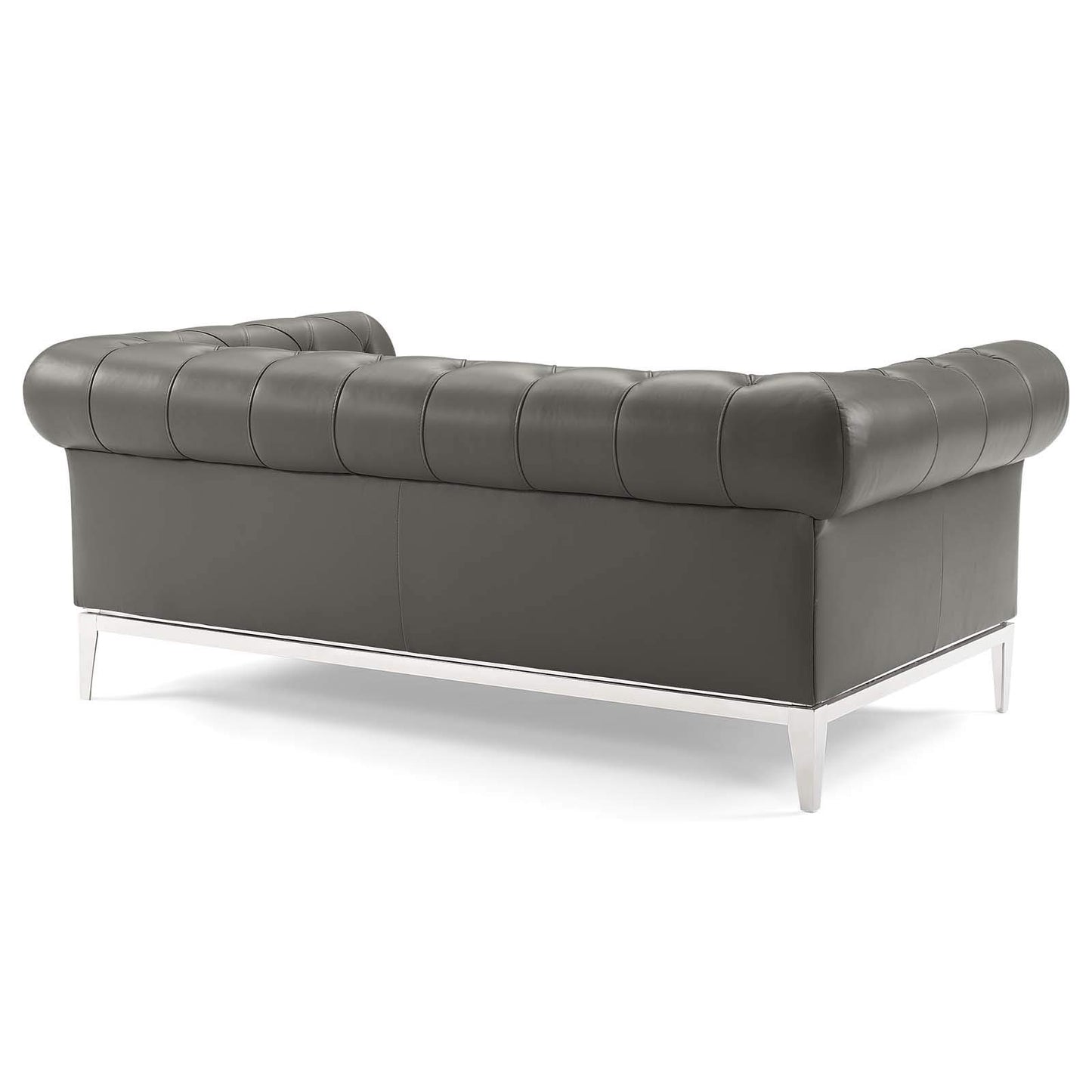 kitchen and dining room sets | CasaFoyer Idyll Leather Chesterfield Loveseat & Armchair Set | Soft Leather Upholstery | Rolled Arms | Tufted Button Accents | Luxurious & Comfortable Seating | Sturdy Stainless Steel Frame | Vintage-Inspired Design | Gray | casafoyer.myshopify.com