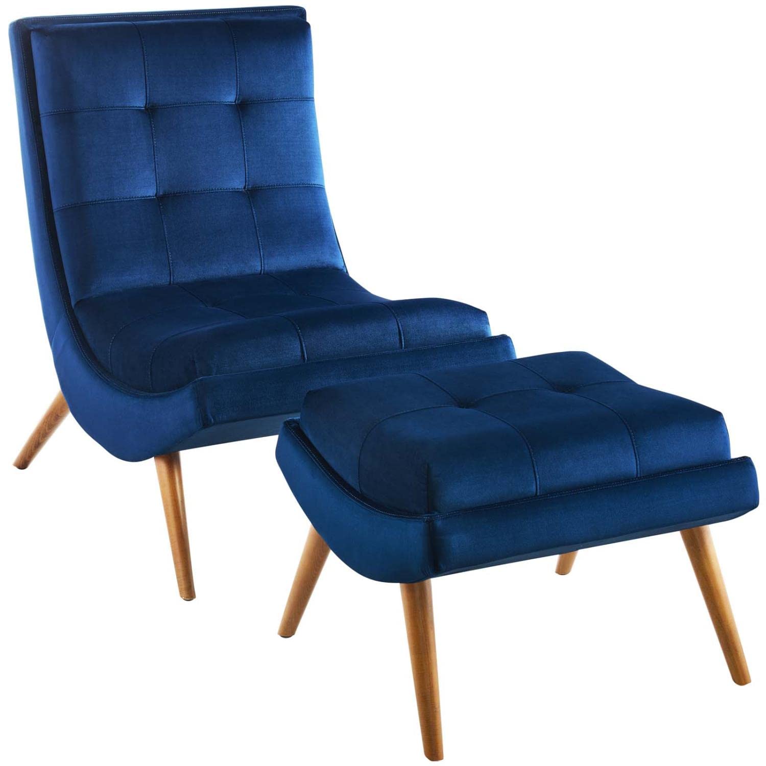 home office desk chairs | CasaFoyer Ramp Performance Velvet Lounge Chair & Ottoman Set | Pure Relaxation | Stain-Resistant Upholstery | Tufted Button Accents | Cherry Stained Wood Legs | Perfect for Living Rooms, Offices, Lounge Areas | casafoyer.myshopify.com
