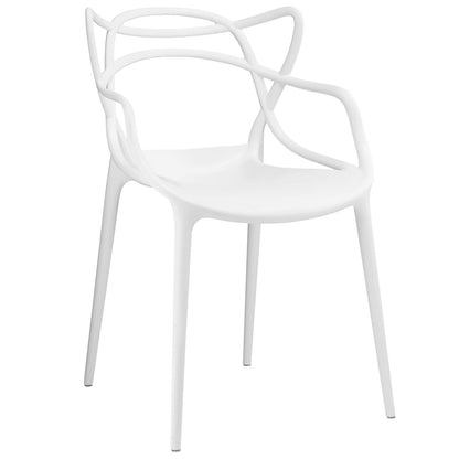 Chair | Entangled Dining Chair | Mesmerizing Design | Molded Plastic | Fully Assembled | Easy-to-Clean Surface | Foot Caps | White | casafoyer.myshopify.com