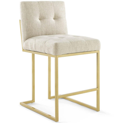barstools | CasaFoyer Privy Counter Stool Set of 2 | Modern Design | Gold Stainless Steel Base | Upholstered Fabric | No Assembly | 331 lbs Weight Capacity | casafoyer.myshopify.com