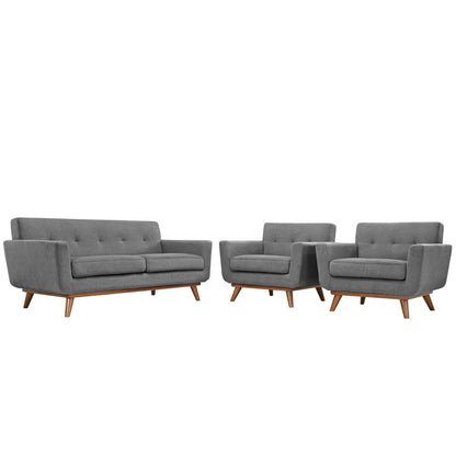 home office desk chairs | CasaFoyer Engage Sofa Set | Gently Curved Design | Dual Cushions | Tufted Buttons | Cherry Wood Legs | Perfect for Lounging, Conversations, and Relaxation | casafoyer.myshopify.com